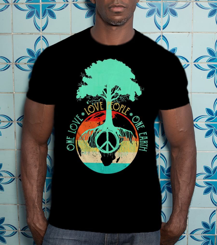 One Love People One Earth Peace Tree T-Shirt