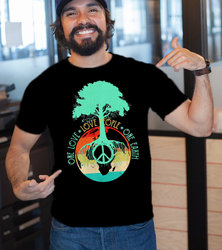 One Love People One Earth Peace Tree T-Shirt