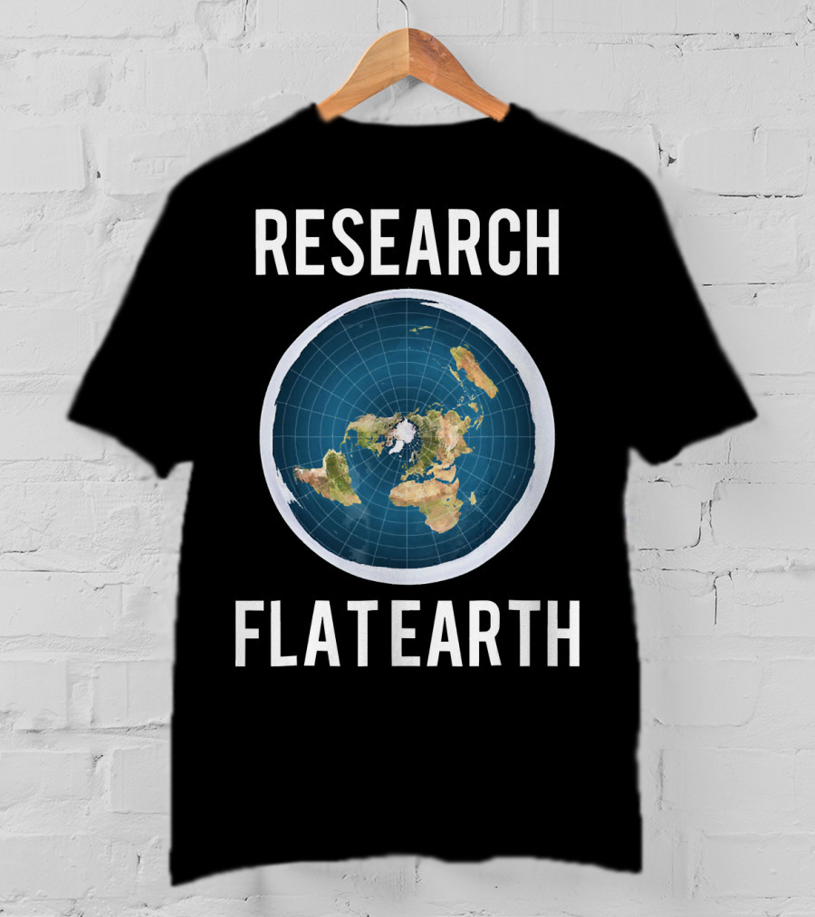 Research Flat Earth Map Exploration T-Shirt