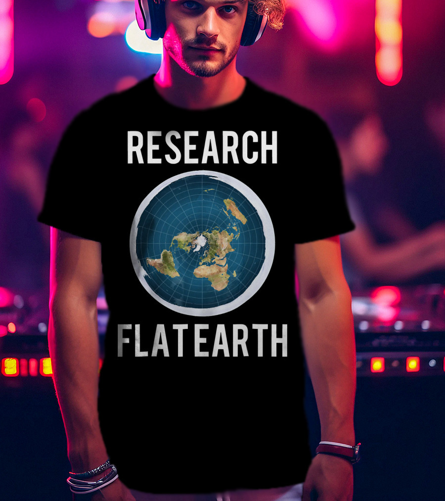 Research Flat Earth Map Exploration T-Shirt