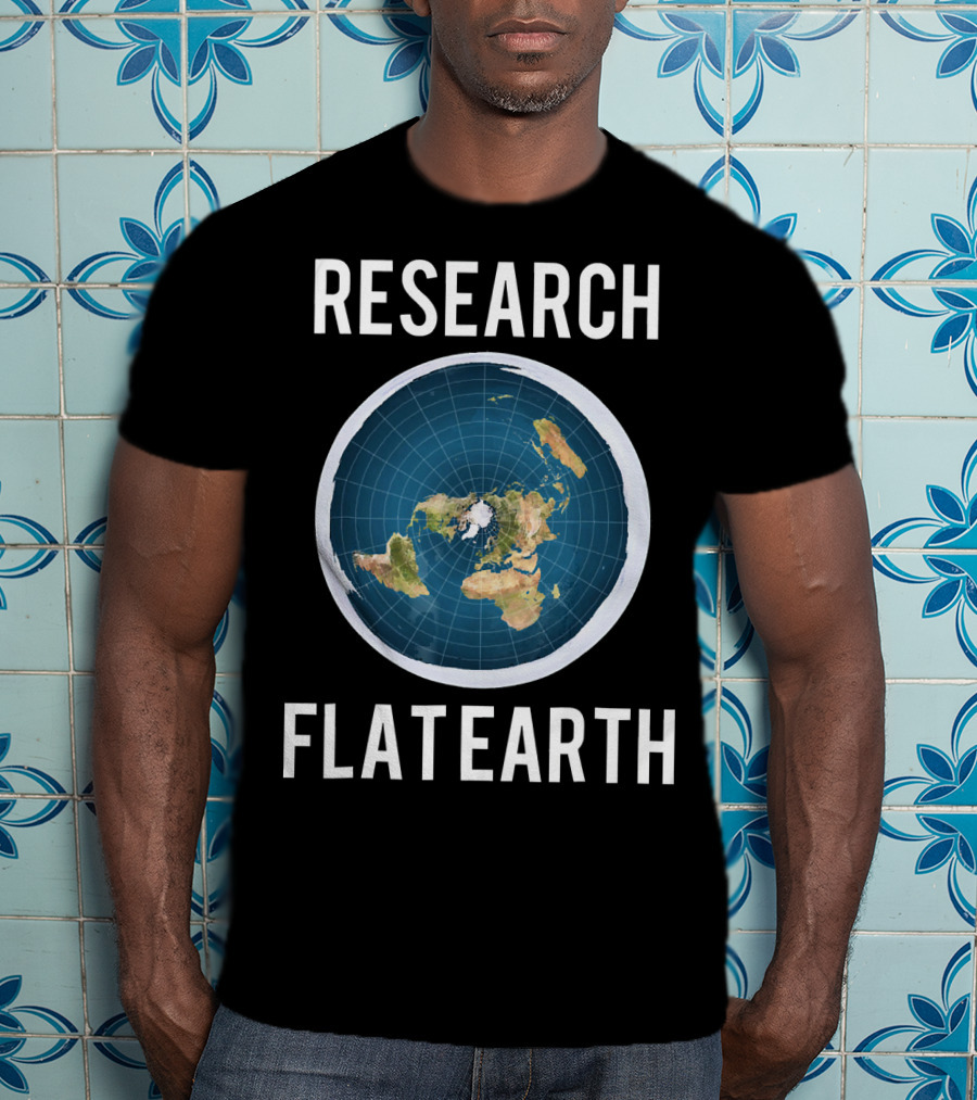 Research Flat Earth Map Exploration T-Shirt