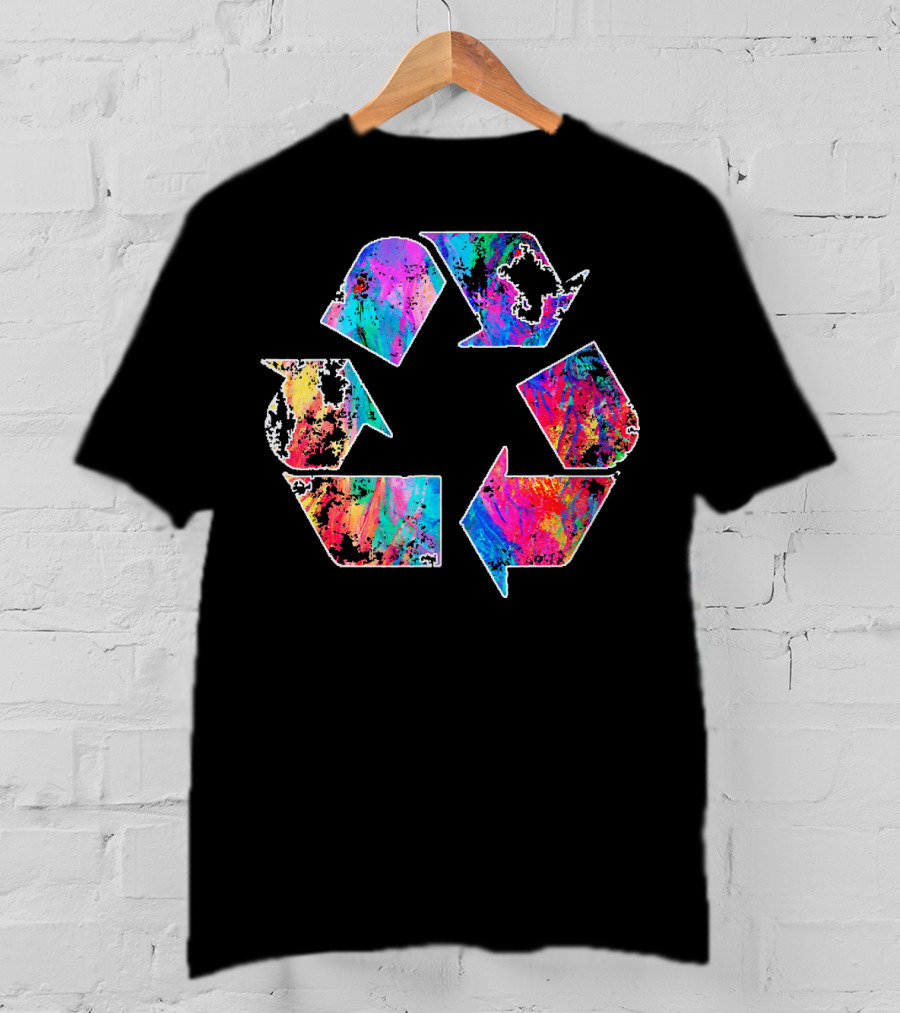 Earth Day Vintage Recycle Reduce Reuse Psychedelic Colorful T-Shirt