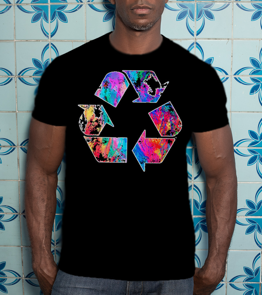 Earth Day Vintage Recycle Reduce Reuse Psychedelic Colorful T-Shirt