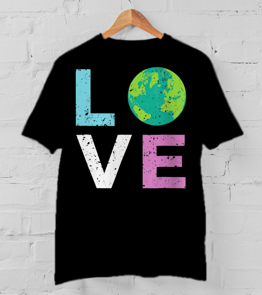 LOVE Earth Day With Globe Vin Earth T-Shirt