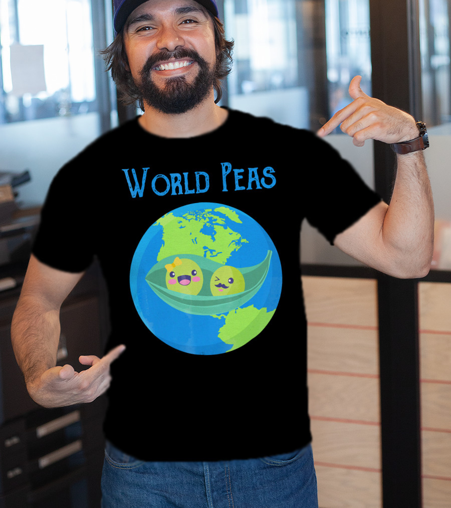 World Peas Give Peas A Chance Earth Peapod T-Shirt