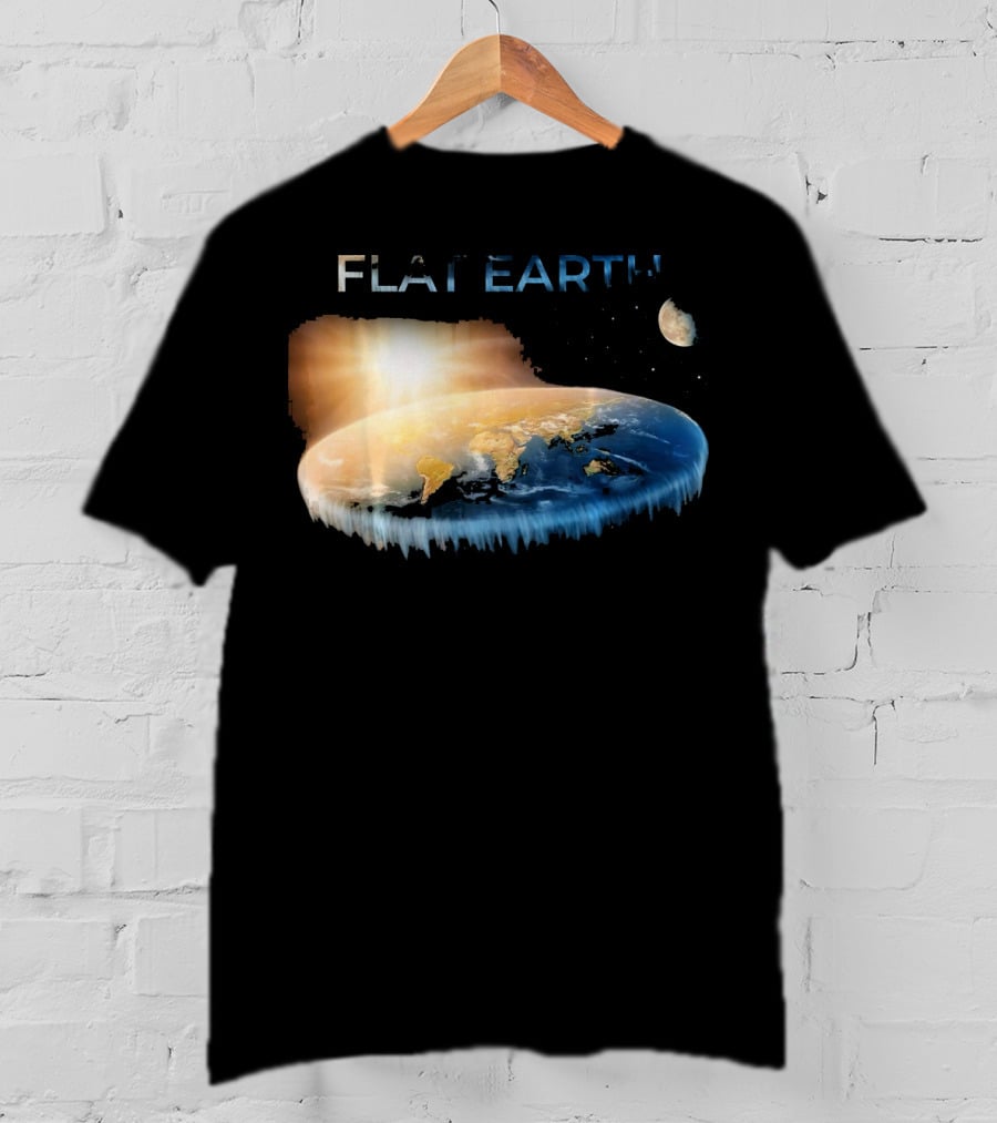 Flat Earth Dome Map With Sun And Moon T-Shirt