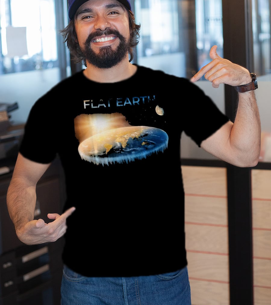 Flat Earth Dome Map With Sun And Moon T-Shirt