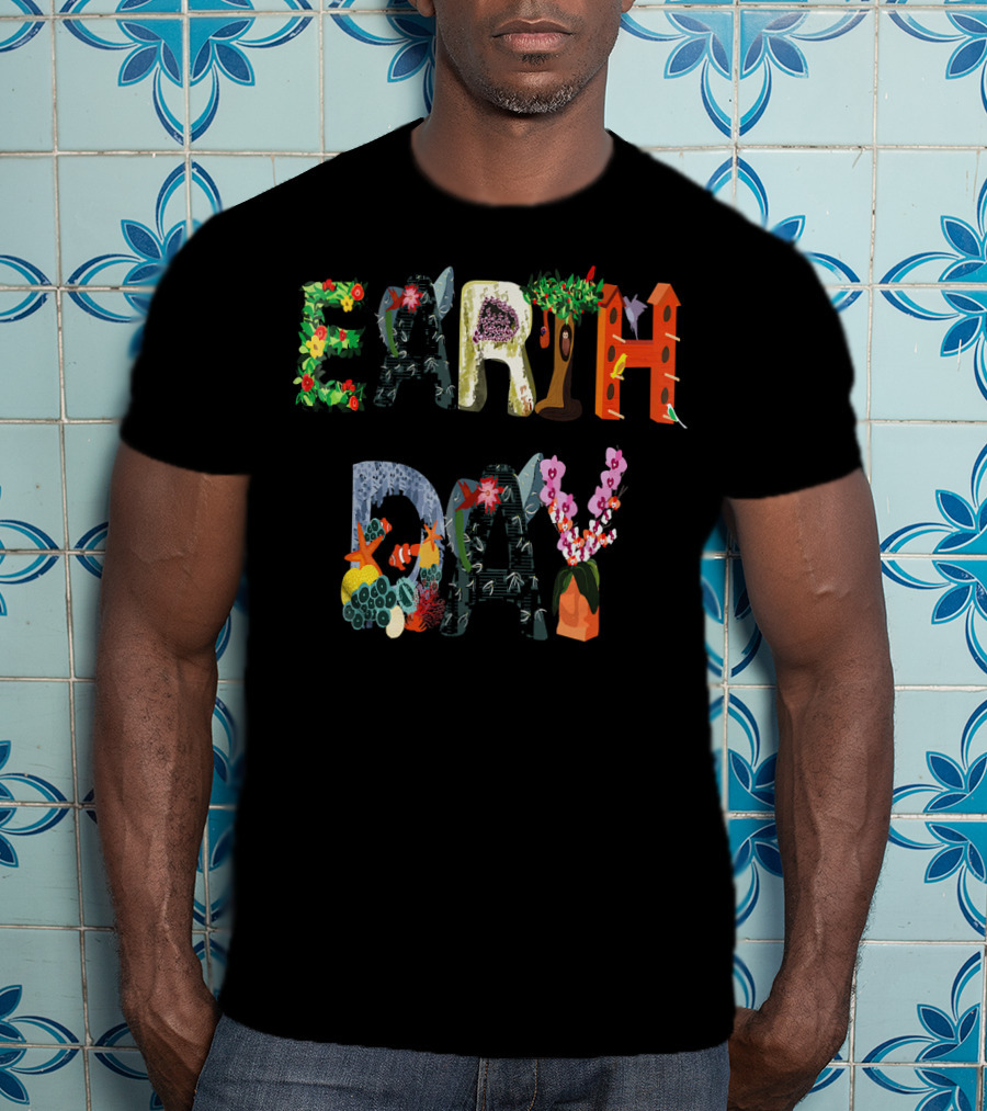 National Earth Day Nature-Themed Lettering T-Shirt