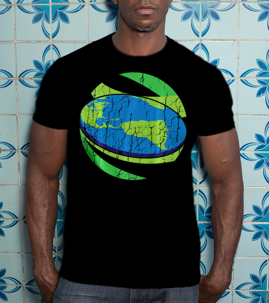 Flat Earth Flat Earther Planet Cracked Globe T-Shirt