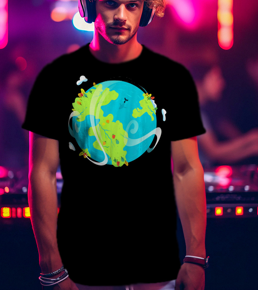 Earth Day Mother Planet Tree Dolphin Scenic Globe T-Shirt