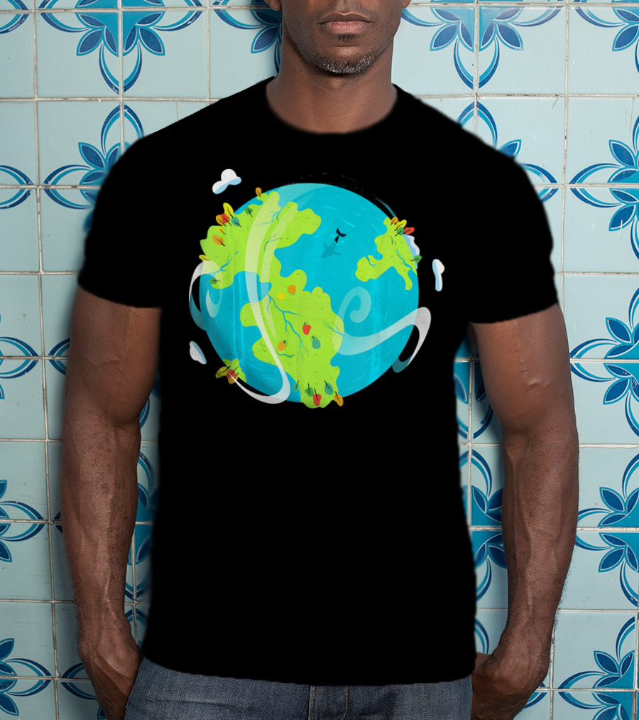 Earth Day Mother Planet Tree Dolphin Scenic Globe T-Shirt