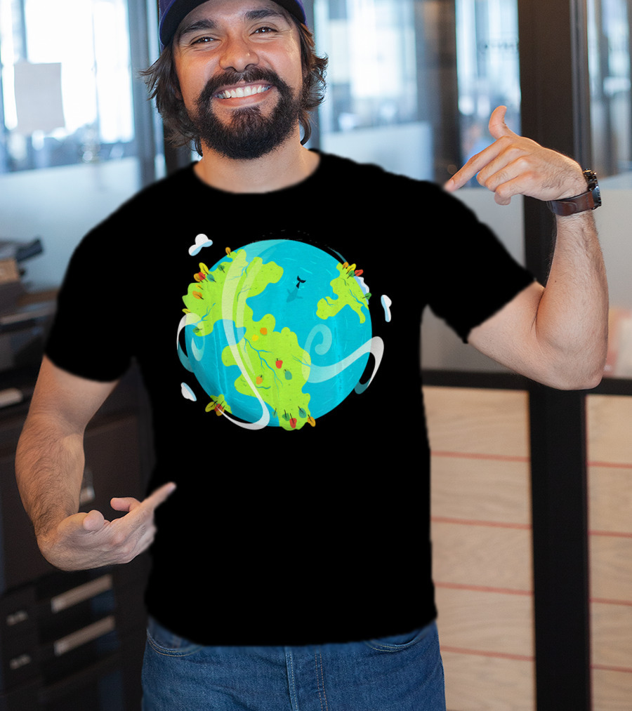 Earth Day Mother Planet Tree Dolphin Scenic Globe T-Shirt