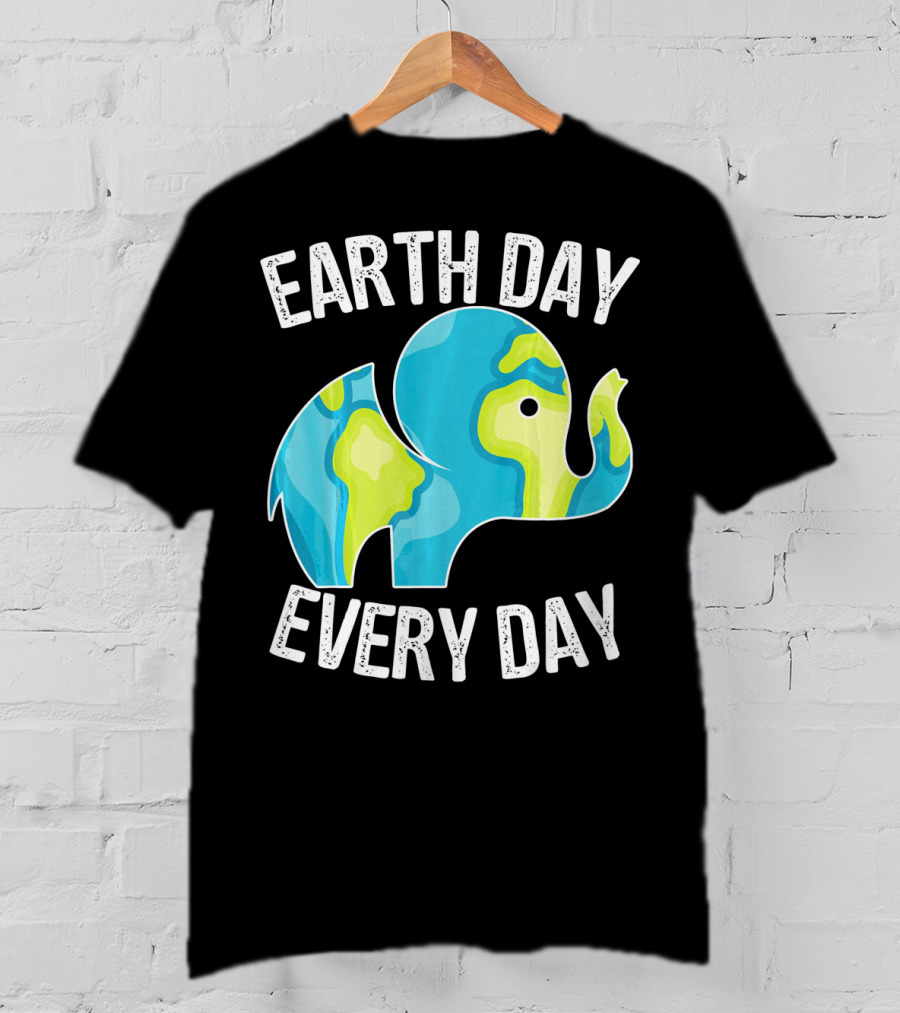 Earth Day Every Day Elephant Vintage Earth T-Shirt