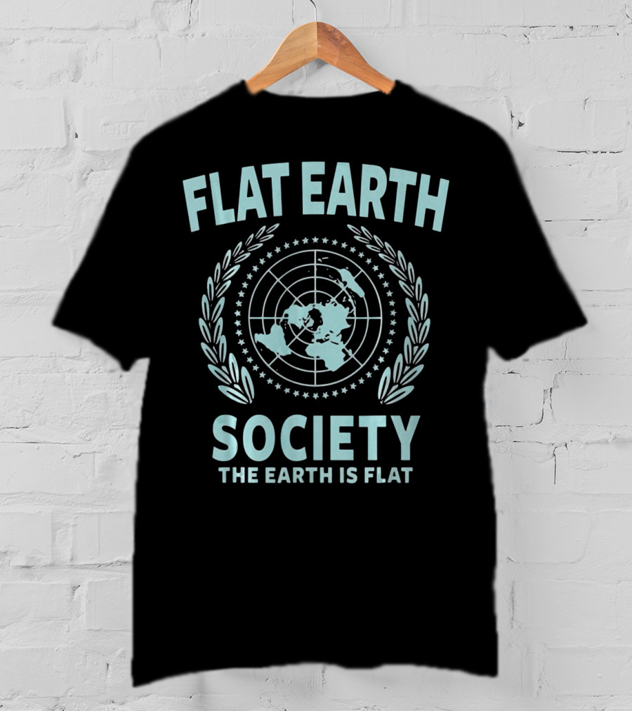 Flat Earth Society The Earth Is Flat Map T-Shirt