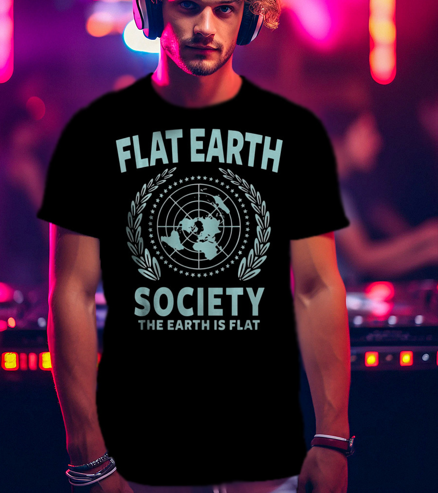 Flat Earth Society The Earth Is Flat Map T-Shirt