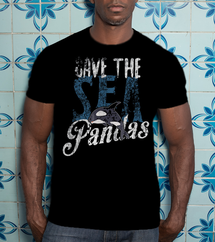 Save The Sea Pandas Orca Conservation Message T-Shirt