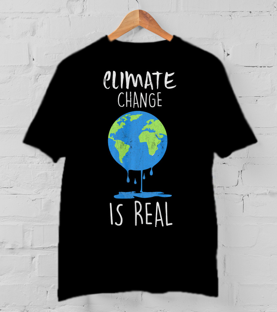 Climate Change Is Real Earth Melting T-Shirt
