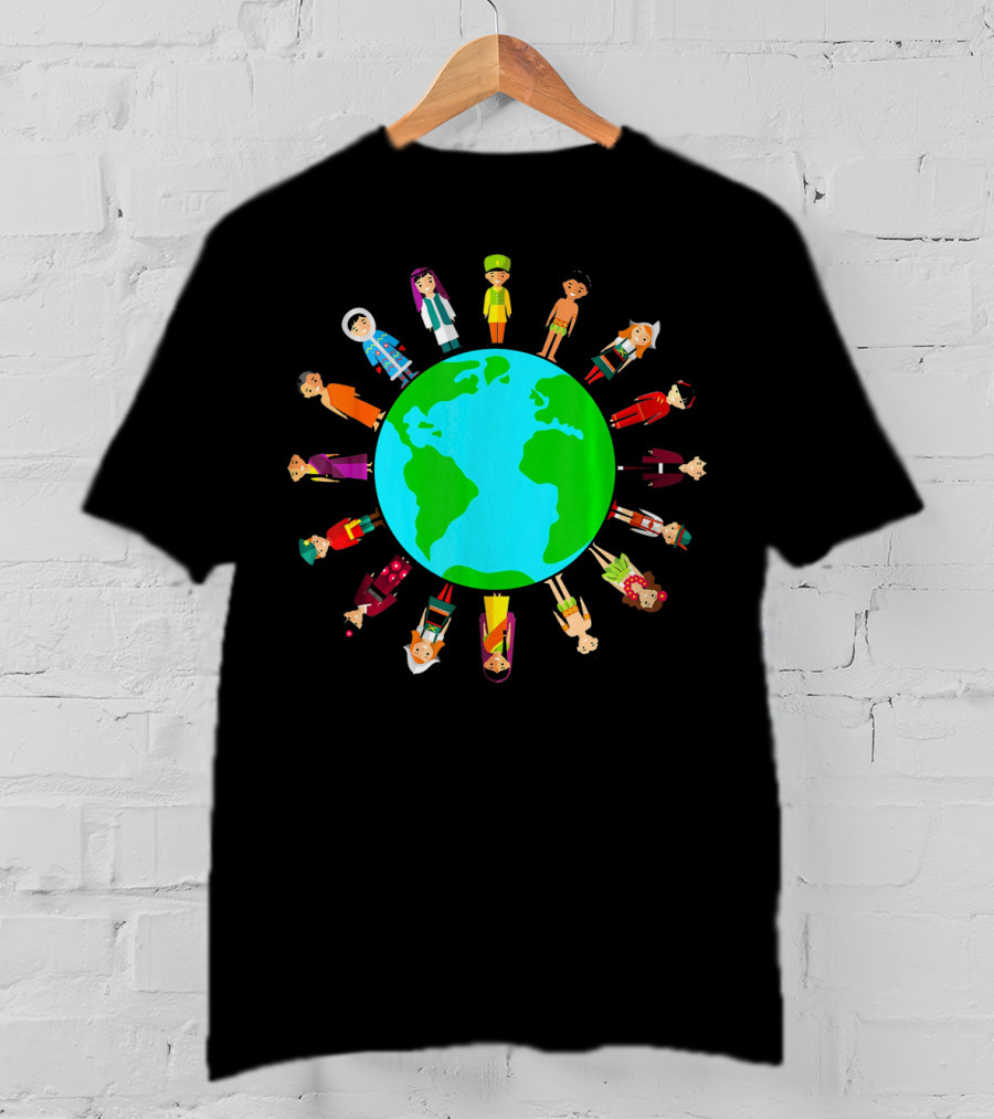 Happy Earth Day Global Unity With Diverse People Around The World T-Shirt
