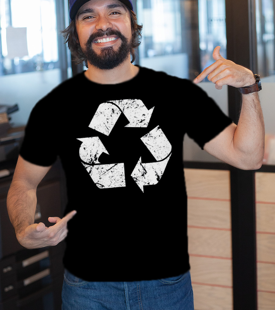Earth Day Vintage White Recycle T-Shirt