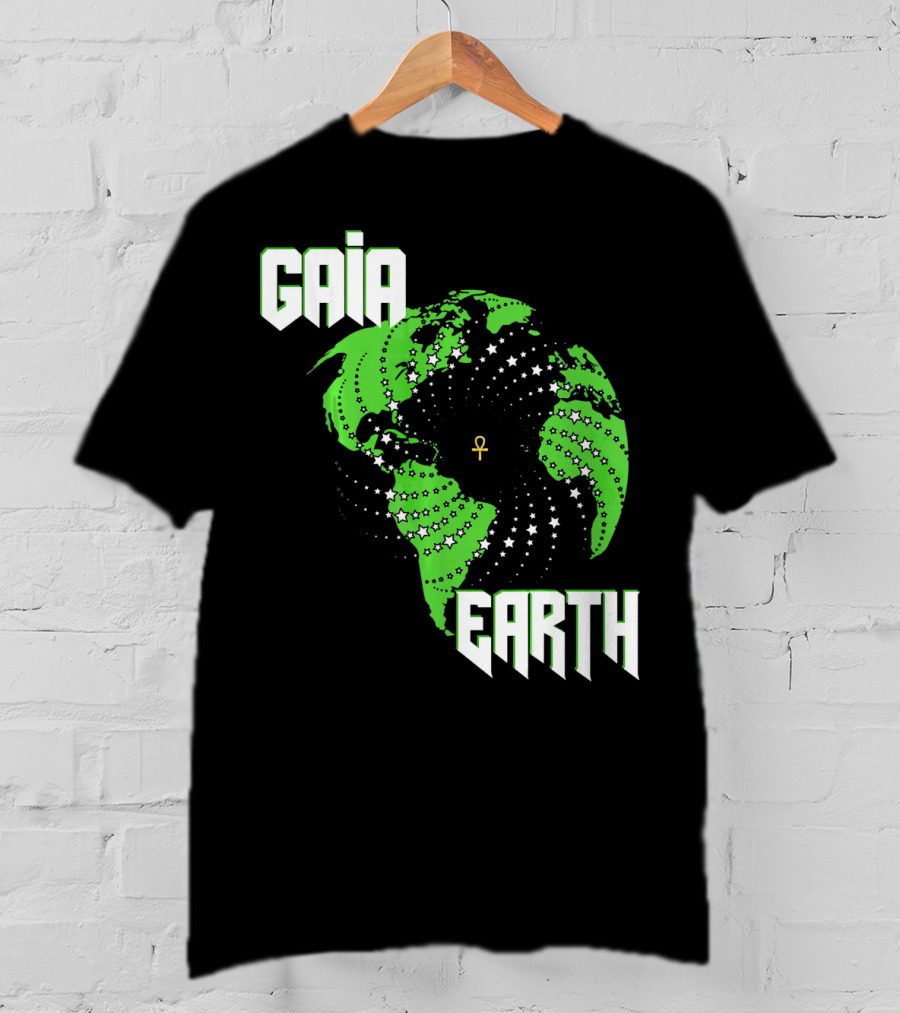 Gaia Earth Ankh Starry Globe T-Shirt