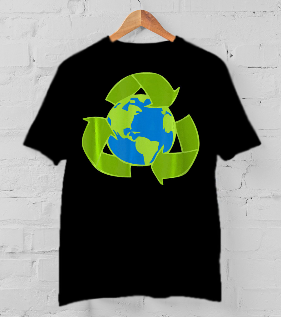 Planet Earth Recycle Symbol Env Eco-Friendly T-Shirt