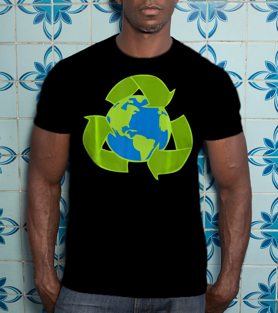 Planet Earth Recycle Symbol Env Eco-Friendly T-Shirt