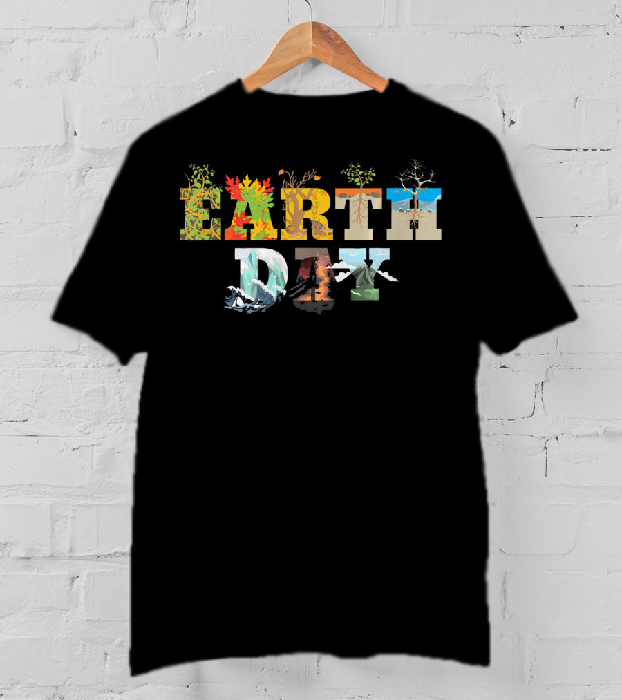 Earth Day Natural Elements Trees Mountains Seasons T-Shirt