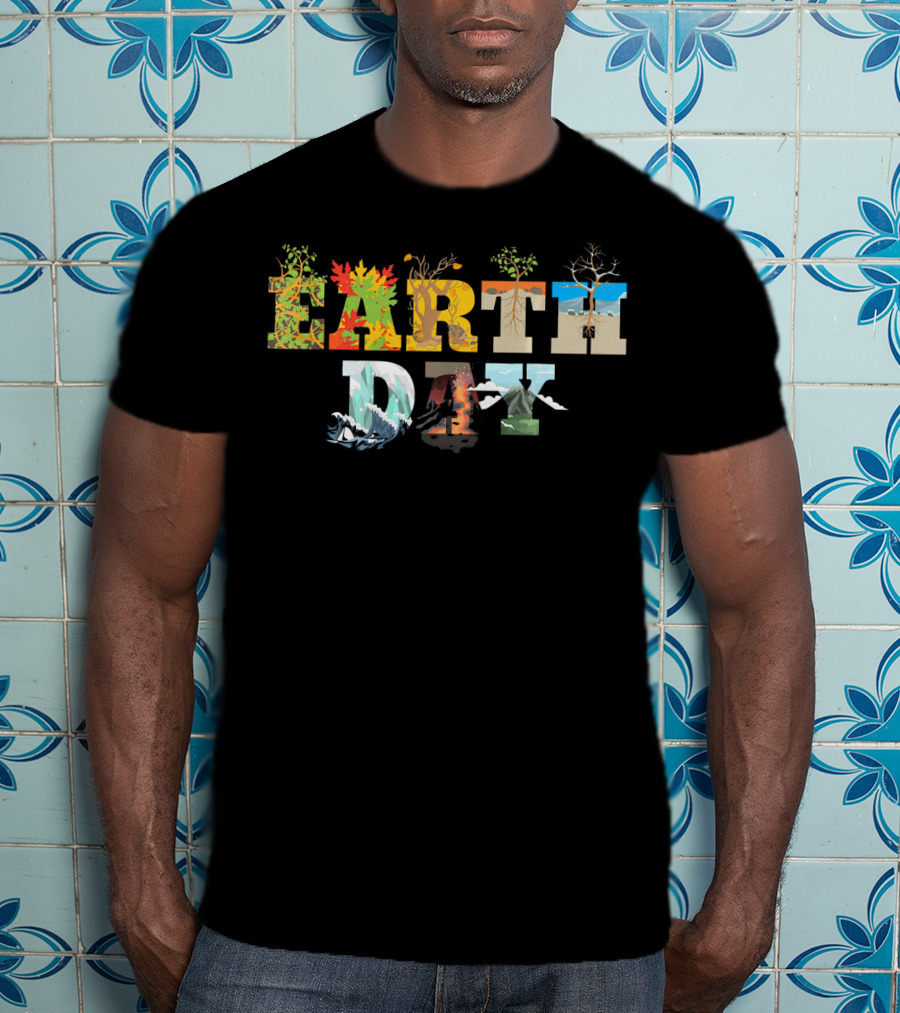 Earth Day Natural Elements Trees Mountains Seasons T-Shirt