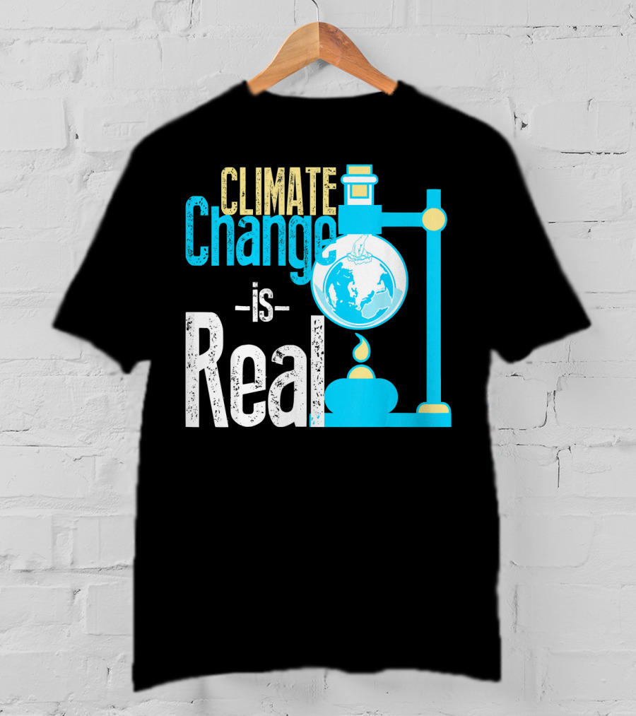 Climate Change Is Real Earth On Fire Scientific T-Shirt