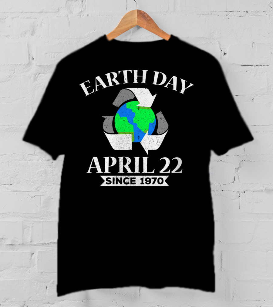 Earth Day April 22 Since 1970 Recycle Symbol And Globe T-Shirt