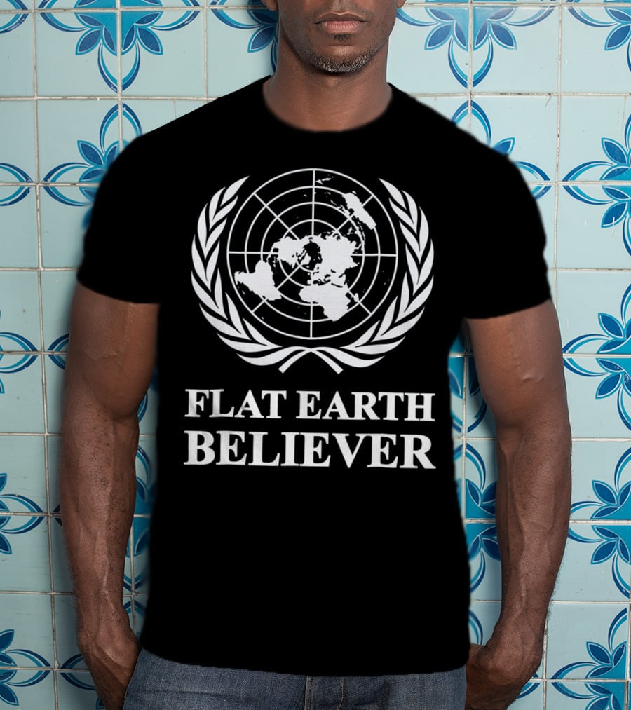 Flat Earth Believer Globe Emblem T-Shirt