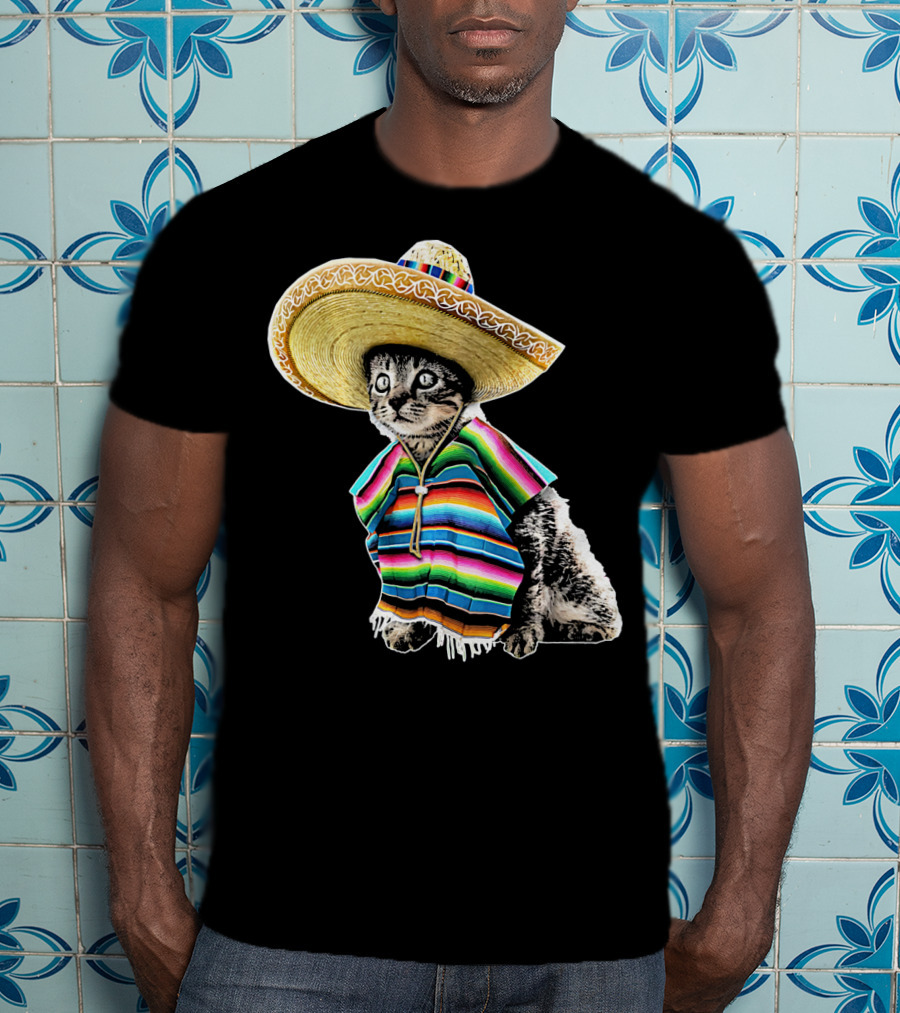 Cinco De Mayo Cat Sombrero Funny Fiesta Kitten T-Shirt
