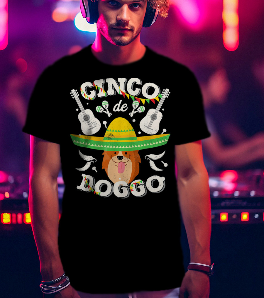 Cinco De Doggo Corgi Sombrero Guitars And Maracas T-Shirt
