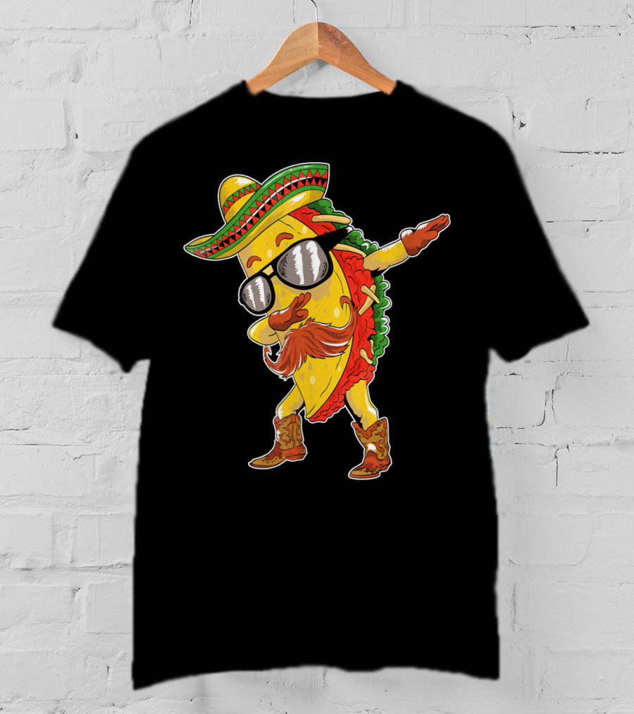 Funny Taco Dabbing Sombrero Cinco De Mayo T-Shirt