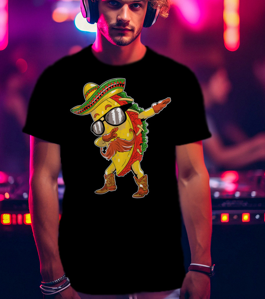 Funny Taco Dabbing Sombrero Cinco De Mayo T-Shirt