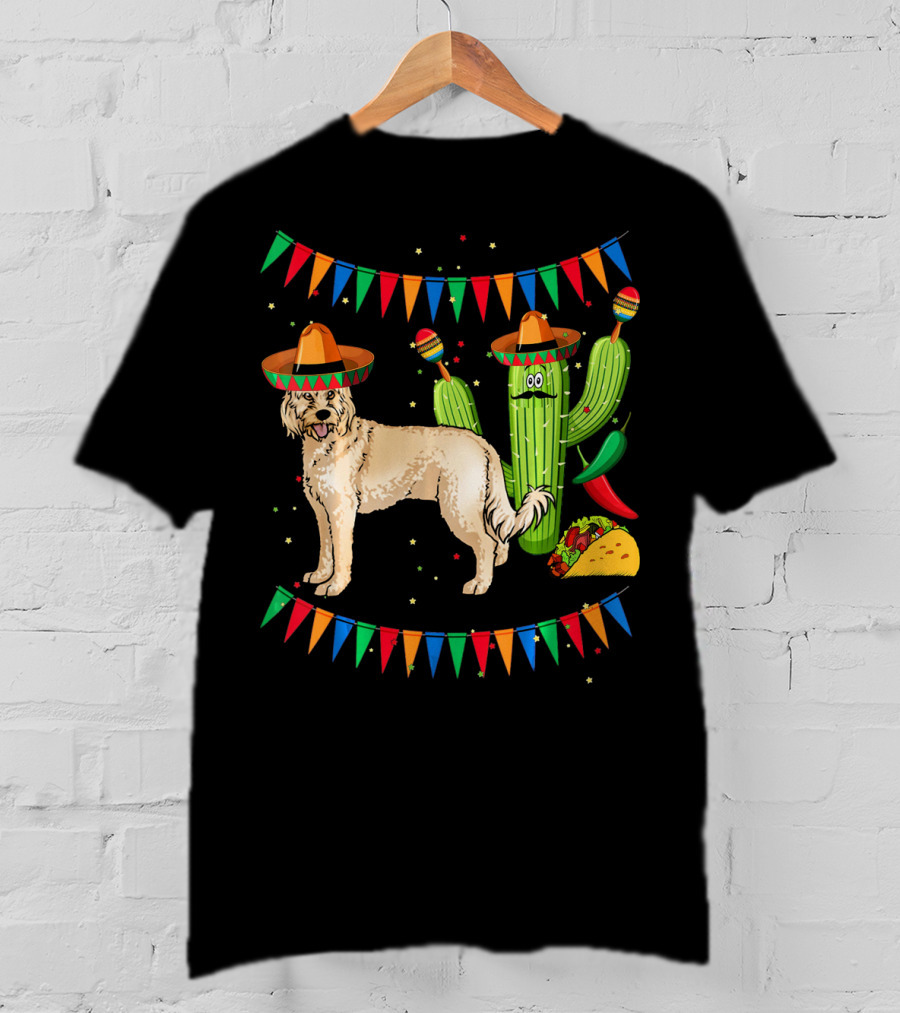 Sombrero Cockapoo Dog Mexico Cinco De Mayo Fiesta Cactus Taco Party T-Shirt
