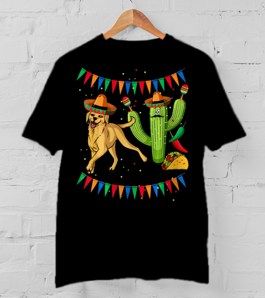 Sombrero Labrador Retriever Cactus Maracas Mexico Fiesta Taco T-Shirt