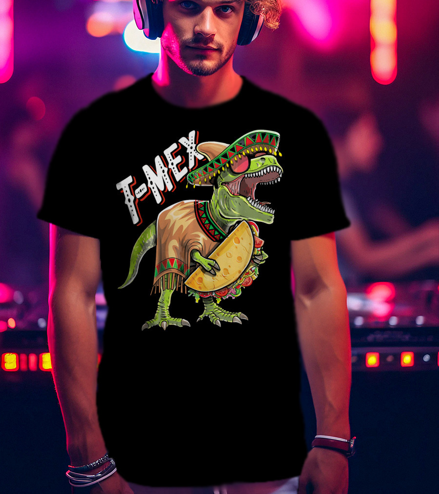 T-Mex Cinco De Mayo Dinosaur Taco Fiesta T-Shirt
