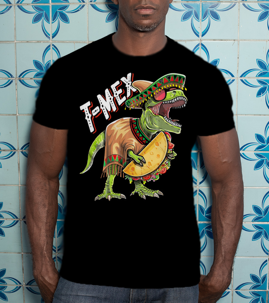 T-Mex Cinco De Mayo Dinosaur Taco Fiesta T-Shirt