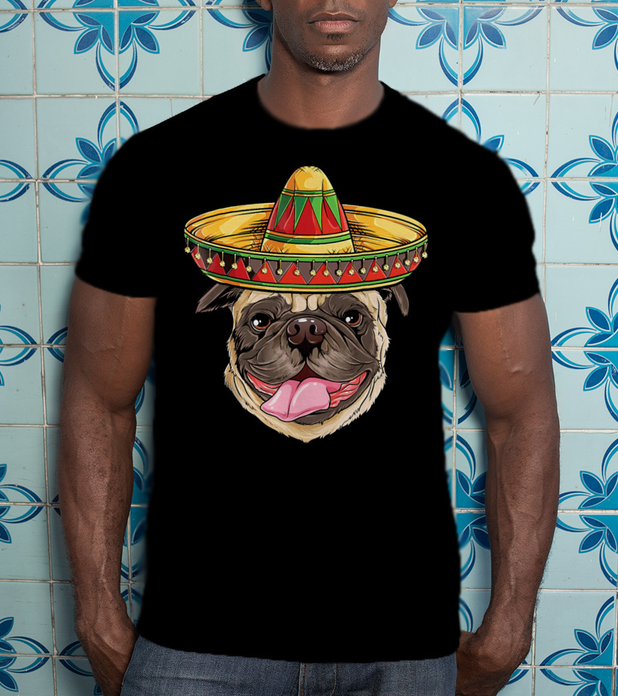 Cinco De Mayo Sombrero Pug T-Shirt