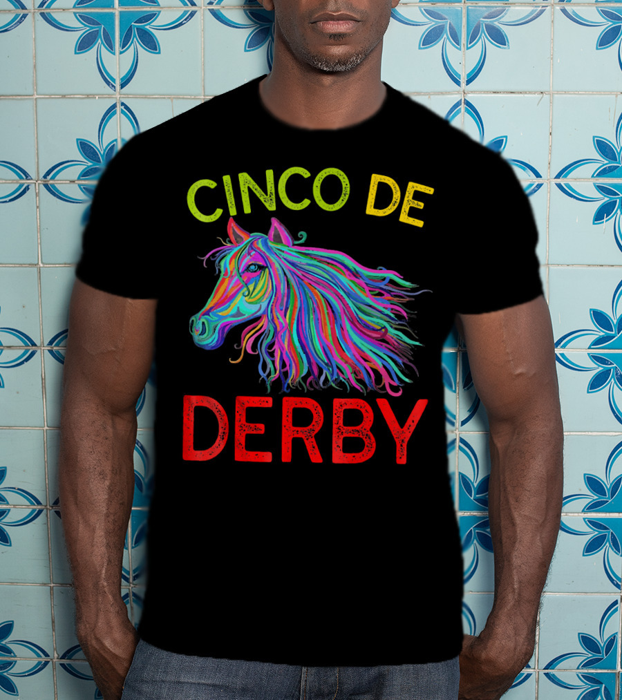 Cinco De Derby Colorful Horse T-Shirt