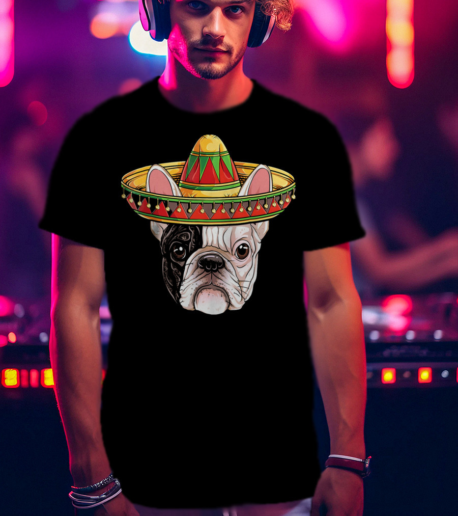 Cinco De Mayo French Bulldog Sombrero T-Shirt