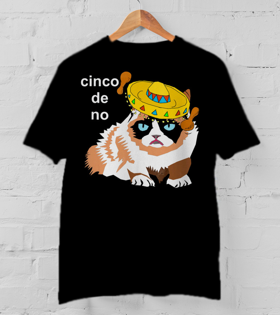 Cinco De No Angry Cat Sombrero Humor T-Shirt