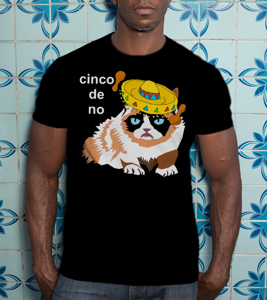 Cinco De No Angry Cat Sombrero Humor T-Shirt