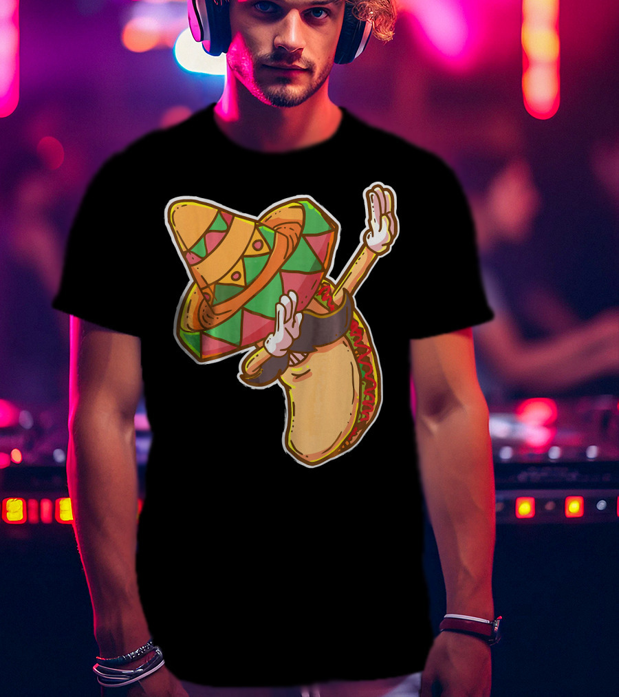 Cinco De Mayo Dabbing Taco With Sombrero T-Shirt