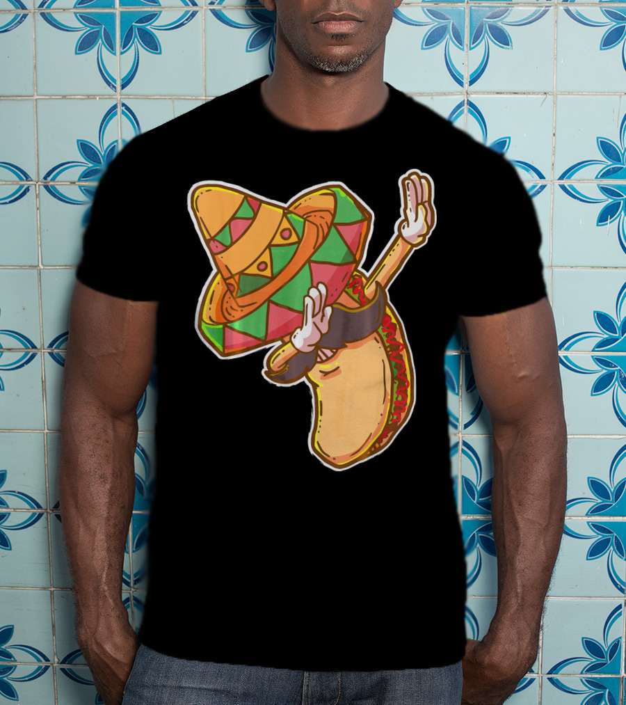 Cinco De Mayo Dabbing Taco With Sombrero T-Shirt