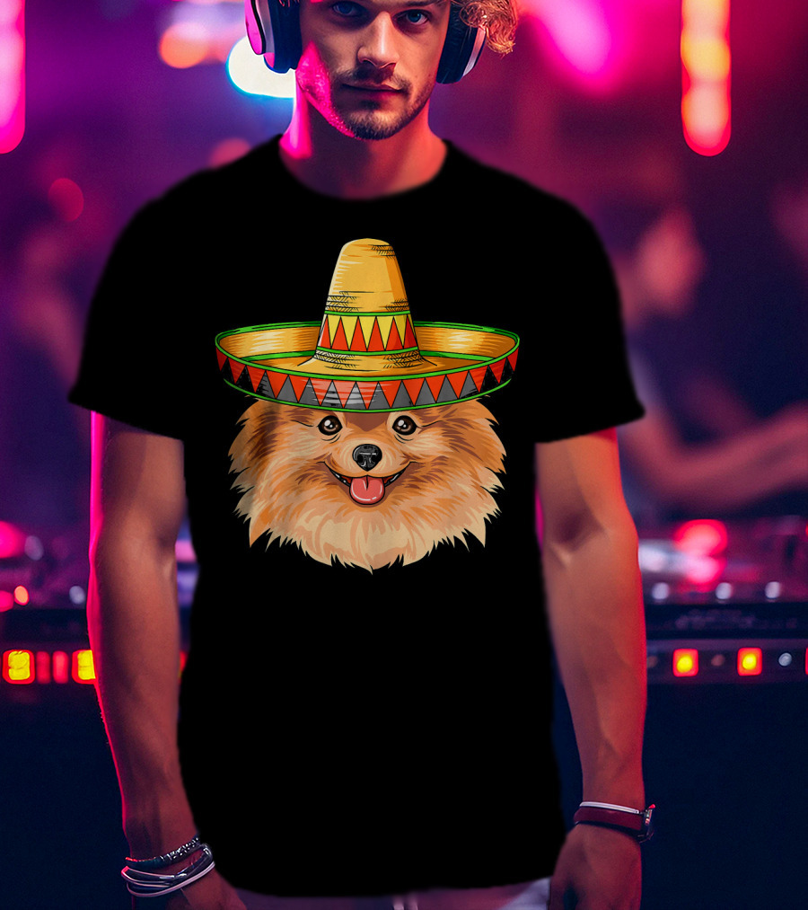 Pomeranian Cinco De Mayo Mexican Sombrero T-Shirt