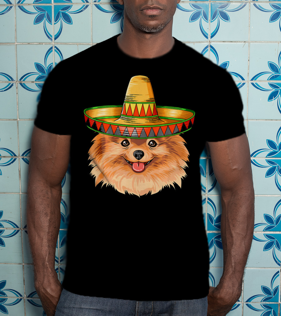 Pomeranian Cinco De Mayo Mexican Sombrero T-Shirt
