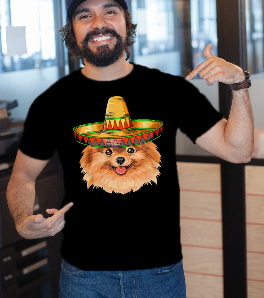 Pomeranian Cinco De Mayo Mexican Sombrero T-Shirt