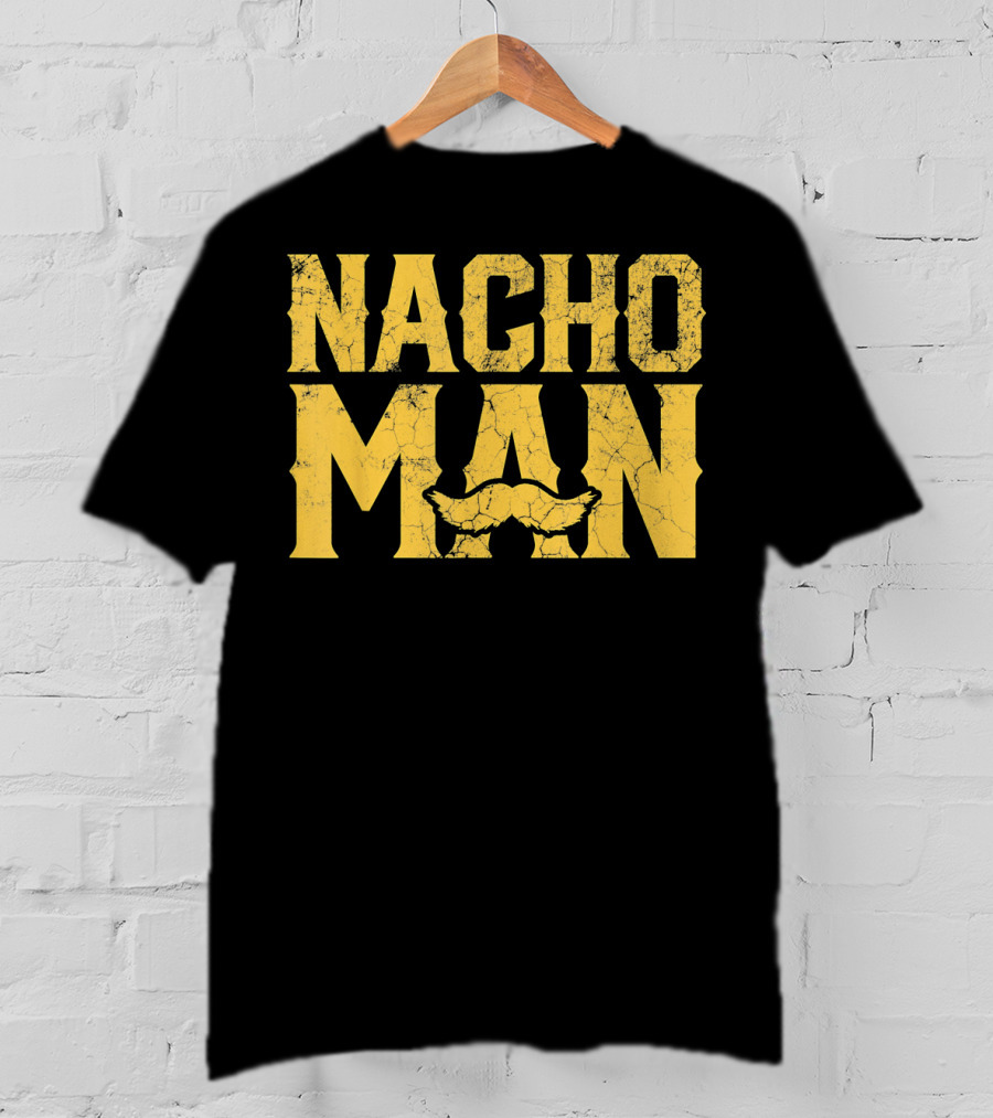 NACHO MAN Funny Cinco De Mayo Comic Style Mustache T-Shirt